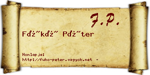 Fükő Péter névjegykártya